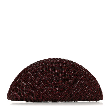 THE ROW Handwoven Calfskin Sunset Clutch Burgundy
