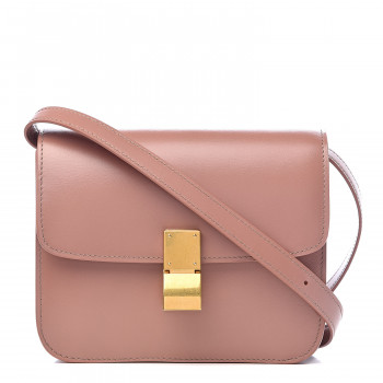 CELINE Box Calfskin Teen Classic Box Flap Bag Antique Rose