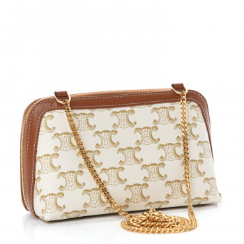 CELINE｜ (CLUTCH WITH CHAIN IN TRIOMPHE CANVAS (10E382CB 10E382CBX-04LU_2_LIB.jpg