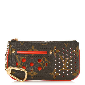LOUIS VUITTON Monogram Perforated Key Pouch Orange