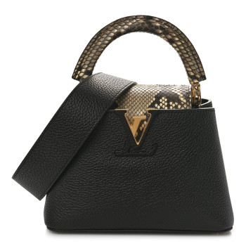 LOUIS VUITTON Taurillon Snakeskin Mini Capucines Black