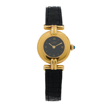 CARTIER Sterling Silver Vermeil Alligator 24mm Must de Colisee Quartz Watch