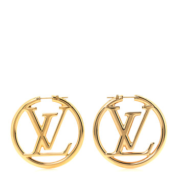 LOUIS VUITTON Metal Louise Hoop Earrings Gold