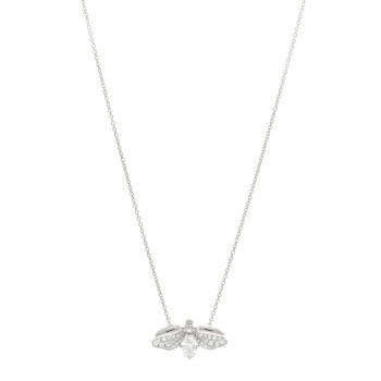 TIFFANY Platinum Diamond Paper Flowers Firefly Pendant Necklace