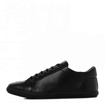 CHANEL Calfskin Mens CC Cap Toe Sneakers 40 Black
