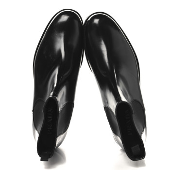 PRADA Spazzolato Mens Chelsea Boots 12 Black