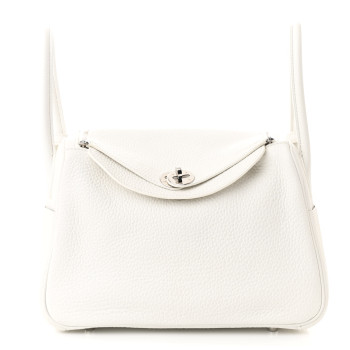 HERMES Taurillon Clemence Lindy 26 White