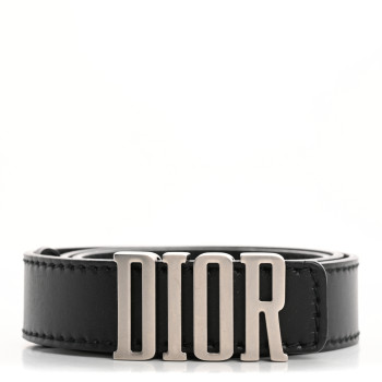 CHRISTIAN DIOR Calfskin D Fence Belt 80 Black