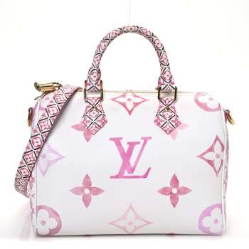 LOUIS VUITTON Monogram Giant By The Pool 2.0 Speedy Bandouliere 25 Rose