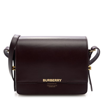 BURBERRY Smooth Calfskin Small Grace Bag Oxblood