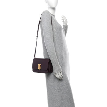 BURBERRY Calfskin Small TB Bag Deep Maroon