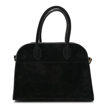 THE ROW Suede Soft Margaux 10 Bag Black