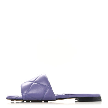 BOTTEGA VENETA Nappa Maxi Intrecciato Lido Flat Sandals 37.5 Purple