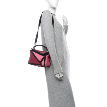 LOEWE Calfskin Small Graphic Puzzle Bag Raspberry Wild Rose