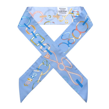 HERMES Silk Do Re Boucles Twilly Bleu Ciel Blue Cob