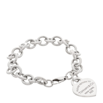 TIFFANY Sterling Silver Return to Tiffany Heart Tag Charm Bracelet