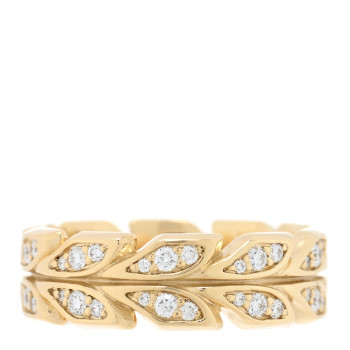 TIFFANY 18K Yellow Gold Diamond Victoria Vine Band Ring 52 6