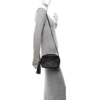 GUCCI Pebbled Calfskin Small Soho Disco Bag Black