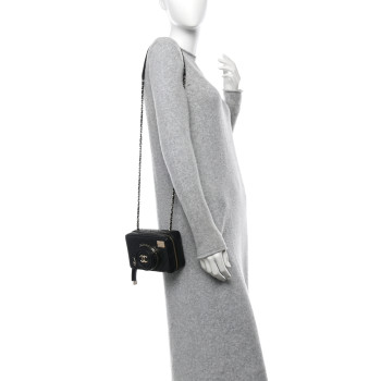 CHANEL Lambskin Quilted Coco Click Bag Black