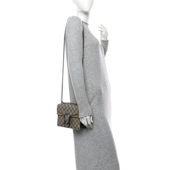 GUCCI GG Supreme Monogram Mini Dionysus Shoulder Bag Taupe