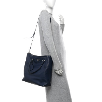 PRADA Vitello Daino Shopping Tote Baltico