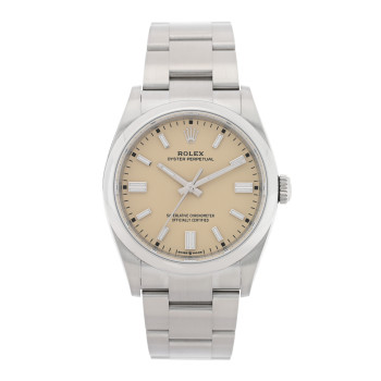 ROLEX Stainless Steel 36mm Oyster Perpetual Watch Beige 126000