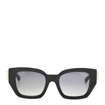 CHANEL Acetate Polarized Square Sunglasses 5506 Black