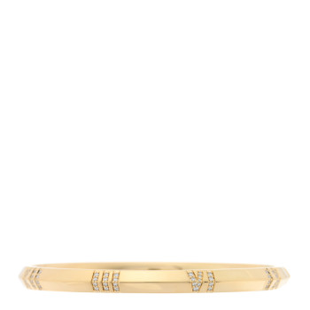 TIFFANY 18K Yellow Gold Diamond Atlas Closed Narrow Hinged Bangle Bracelet