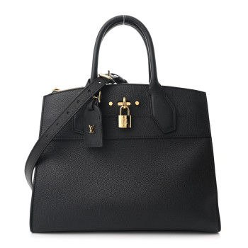 LOUIS VUITTON Taurillon City Steamer MM Black