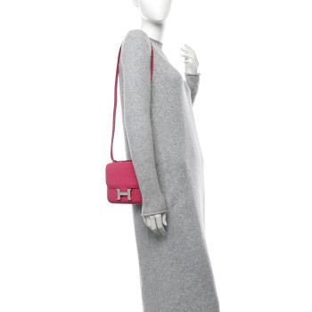 HERMES Ostrich Constance 18 Rose Shocking