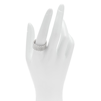 TIFFANY Sterling Silver Somerset Mesh Ring 63 10.5