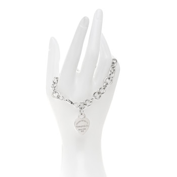 TIFFANY Sterling Silver Return to Tiffany Heart Tag Charm Bracelet