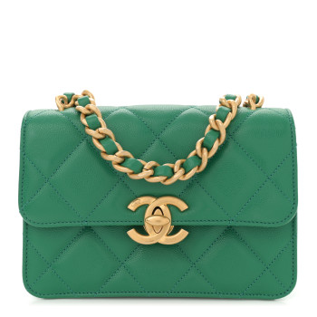 CHANEL Caviar Quilted Mini CC Flap Green