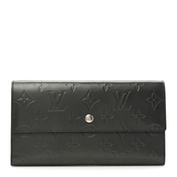 LOUIS VUITTON Mat Monogram Porte Tresor International Wallet Gris