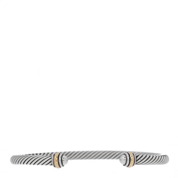 DAVID YURMAN Sterling Silver 18K Yellow Gold 4mm Cable Classics Bracelet