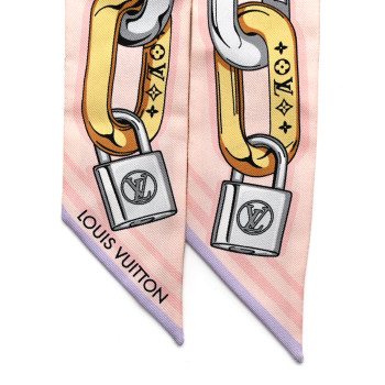 LOUIS VUITTON Silk Bejeweled BB Bandeau Beige