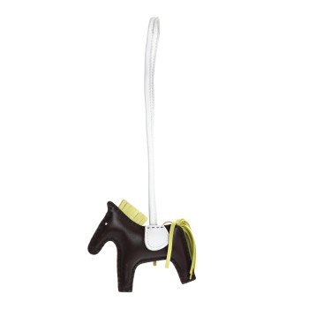 HERMES Milo Lambskin Grigri Rodeo Horse Bag Charm PM Rouge Sellier Jaune Bourgeon Bleu Brume