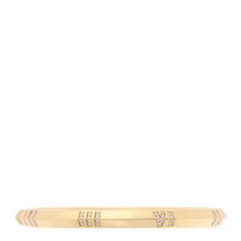 TIFFANY 18K Yellow Gold Diamond Atlas Closed Narrow Hinged Bangle Bracelet