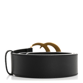 GUCCI Calfskin Double G 40mm Belt 95 38 Black