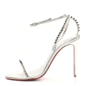CHRISTIAN LOUBOUTIN Nappa So Me 100 Sandals 37.5 Silver