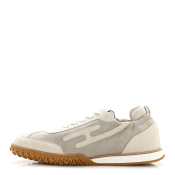 HERMES Suede Goatskin Mens Jet Sneakers 43 Beige Esquisse Glaise