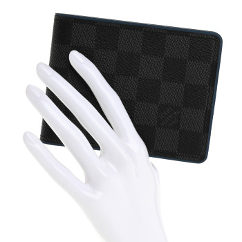 LOUIS VUITTON Damier Graphite Slender Wallet Blue