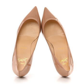 CHRISTIAN LOUBOUTIN Patent Pigalle Follies 55 Pumps 37.5 Nude