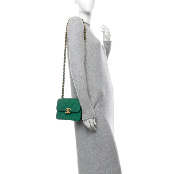 CHANEL Caviar Quilted Mini CC Flap Green
