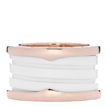 BULGARI 18K Rose Gold White Ceramic B.Zero1 Four-Band Ring 52 6