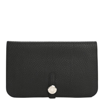 HERMES Togo Dogon Duo Wallet Black
