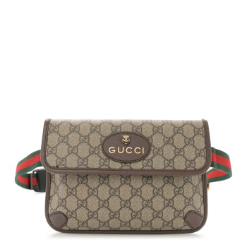 GUCCI GG Supreme Monogram Neo Vintage Web Belt Bag Brown