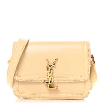 SAINT LAURENT Smooth Calfskin Small Solferino Satchel Jaune Pale