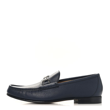GUCCI Road Calfskin Mens Horsebit Loafers 8.5 Blue
