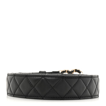 CHANEL Calfskin Quilted CC Chain Belt 120 48 Black